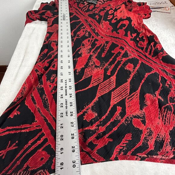 Carole Little Womens Red & Black Abstract Print Long Sleeve Tunic Size 10 Casual - Picture 8 of 9